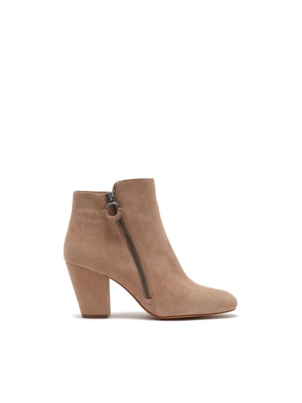 1. State Taupe Suede Ankle Boot with Ring Zip in Stone Size 11